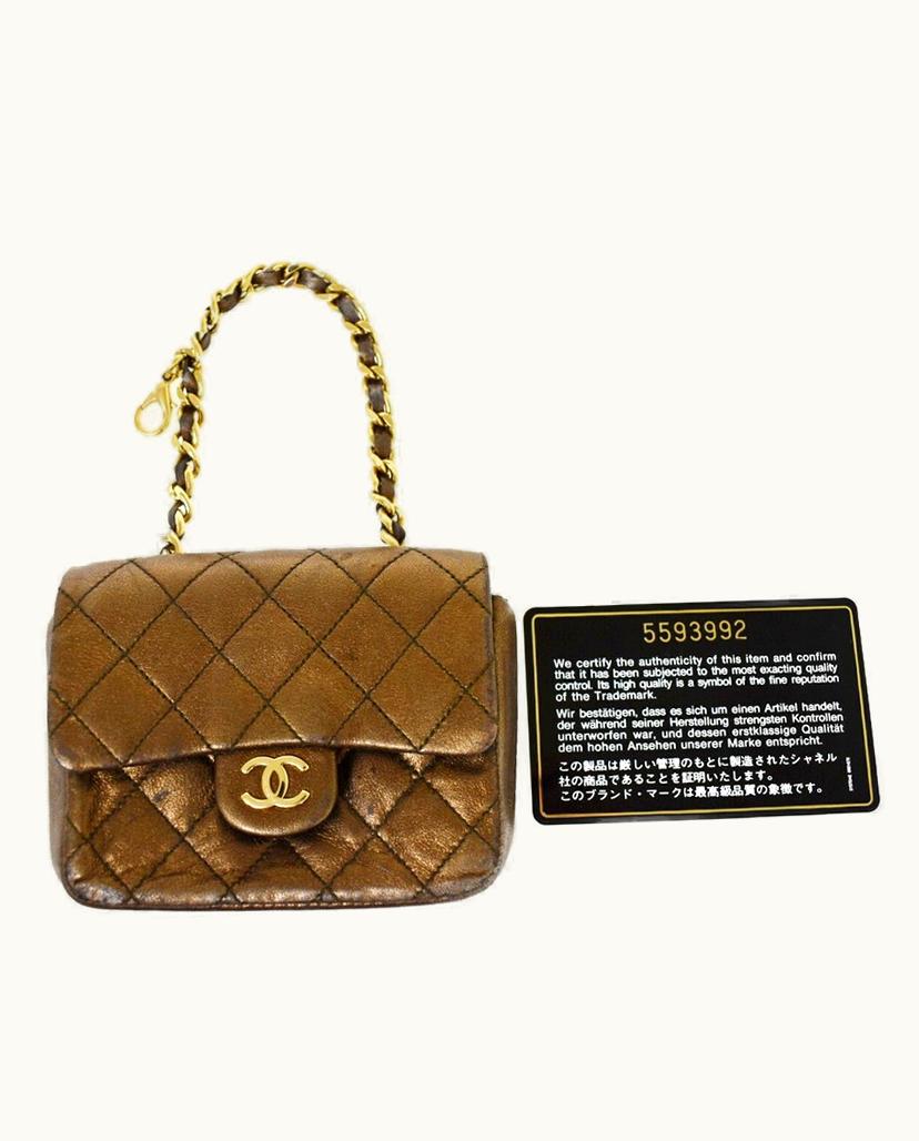 Chanel Chanel Matelassé Handbag Gold Leather
