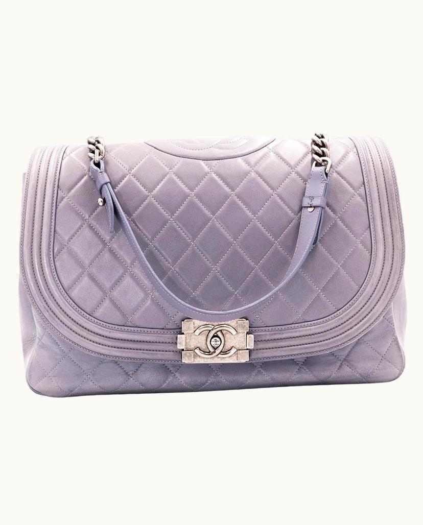 Chanel Chanel Boy Large Shoulder Bag Lambskin Lilac