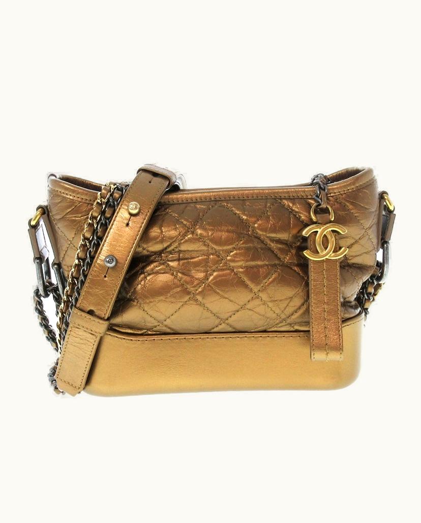 Chanel Chanel Gabrielle Leather Shoulder Bag Gold
