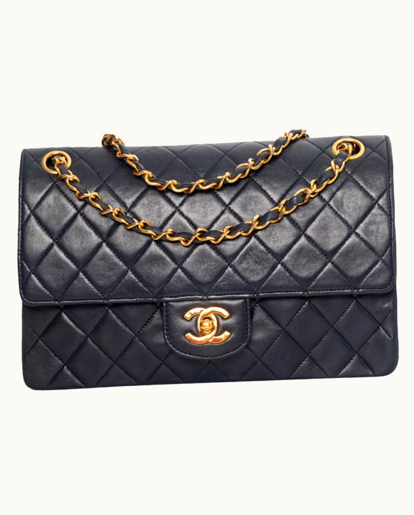 Chanel CHANEL Timeless Classic Flap Bag Leather Blue