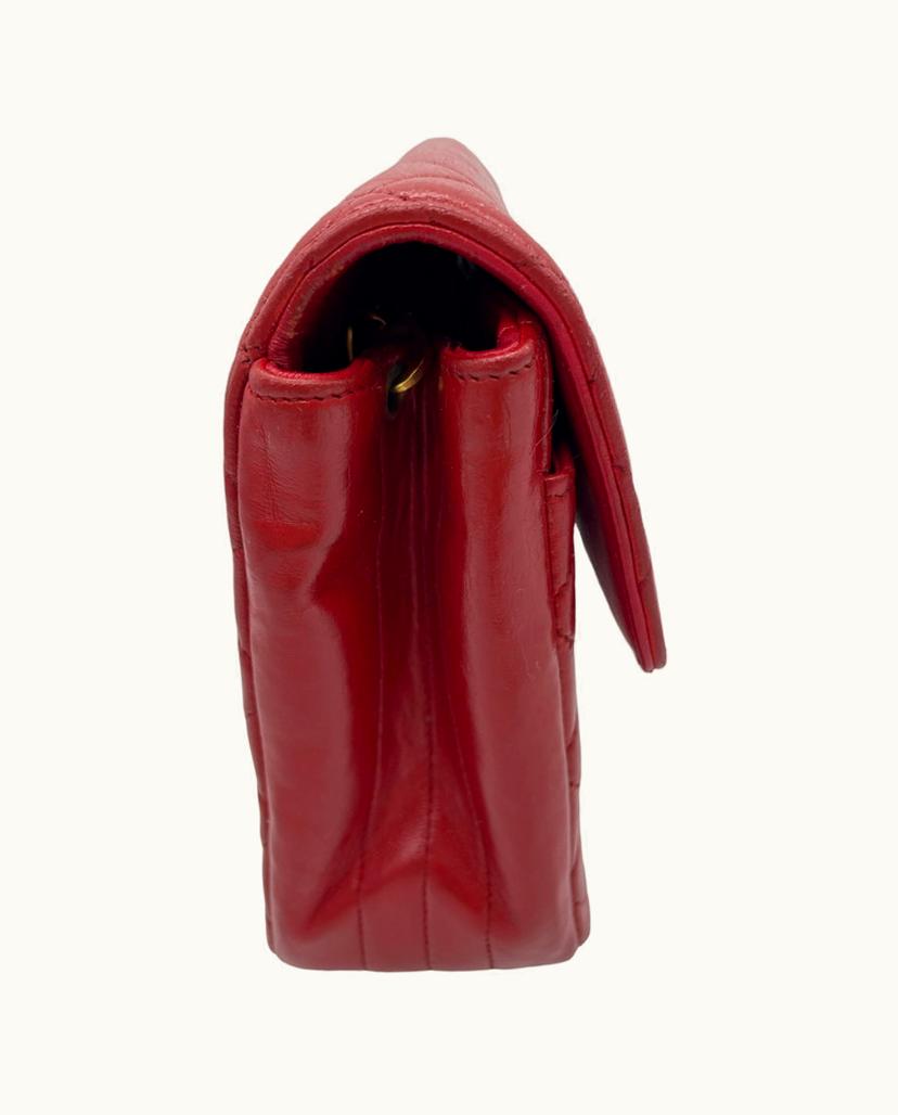 Chanel Chanel Matelasse Flap Bag Leather In Red
