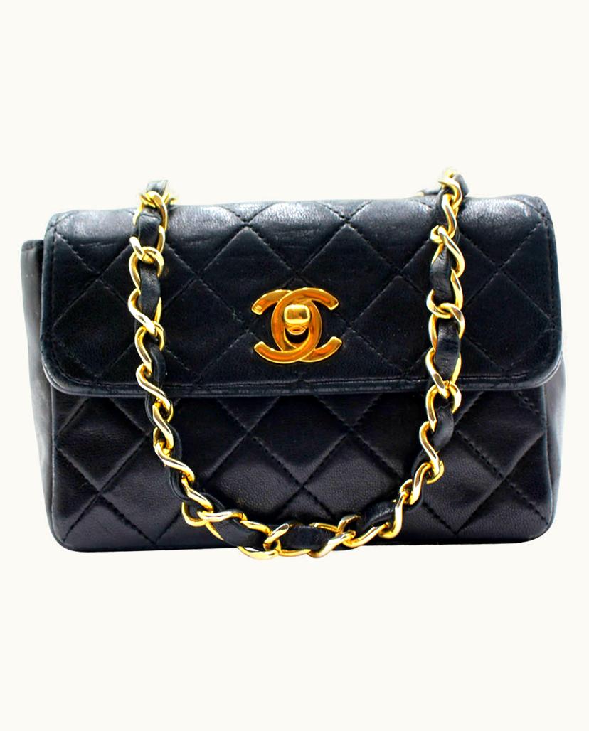 Chanel Chanel Black Leather Pochette Bag