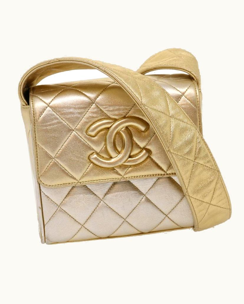 Chanel Chanel Classic Flap Shoulder Bag Leather In Gold
