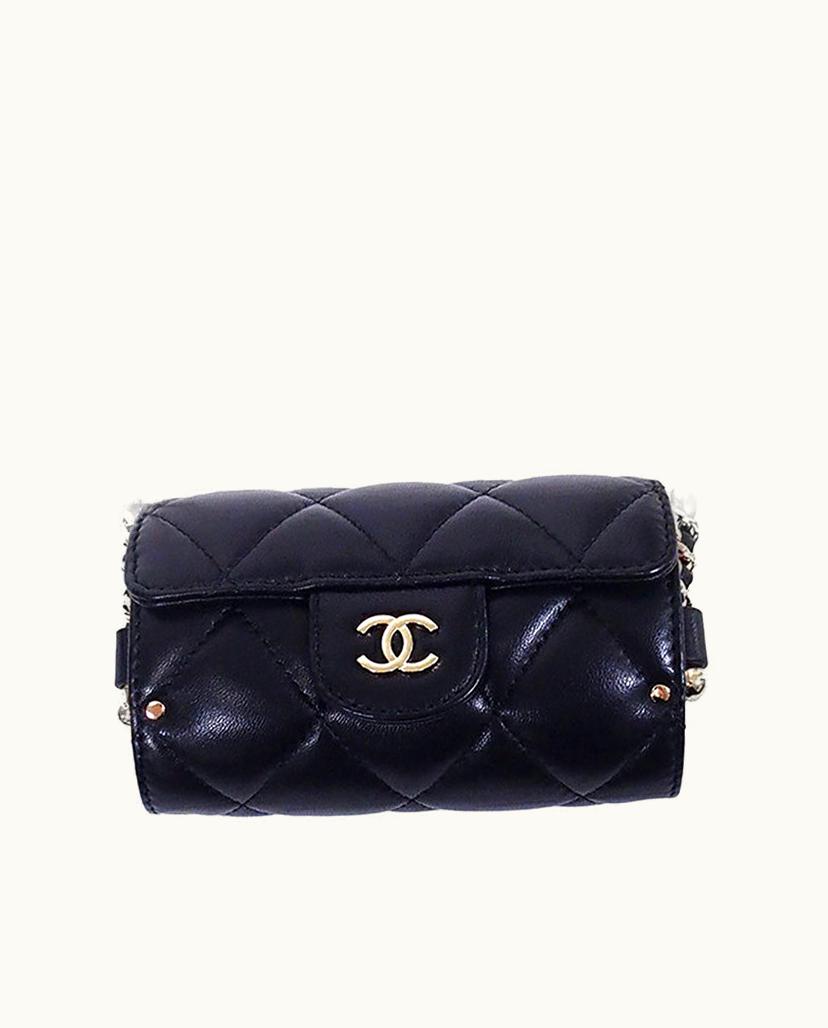 Chanel Chanel Crossbody Bag Lambskin Leather Quilted Black