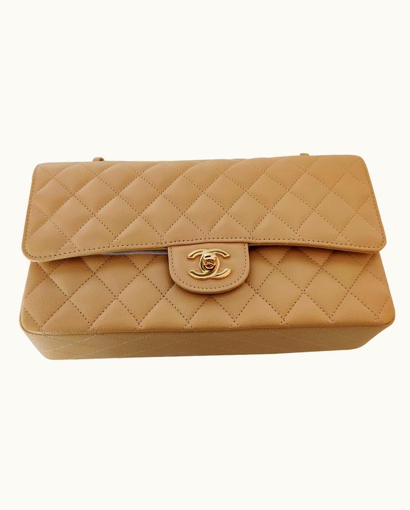 Chanel Chanel Classic Flap Bag Calfskin Beige