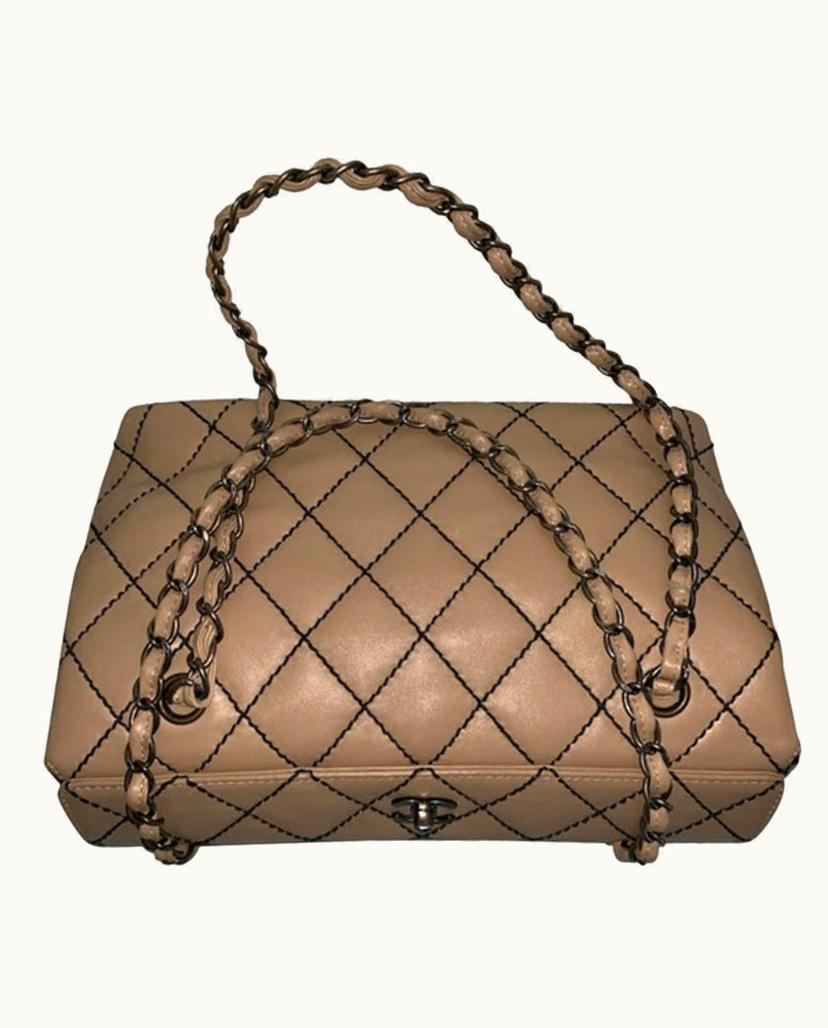 Chanel Chanel Classic Flap Handbag Leather In Beige