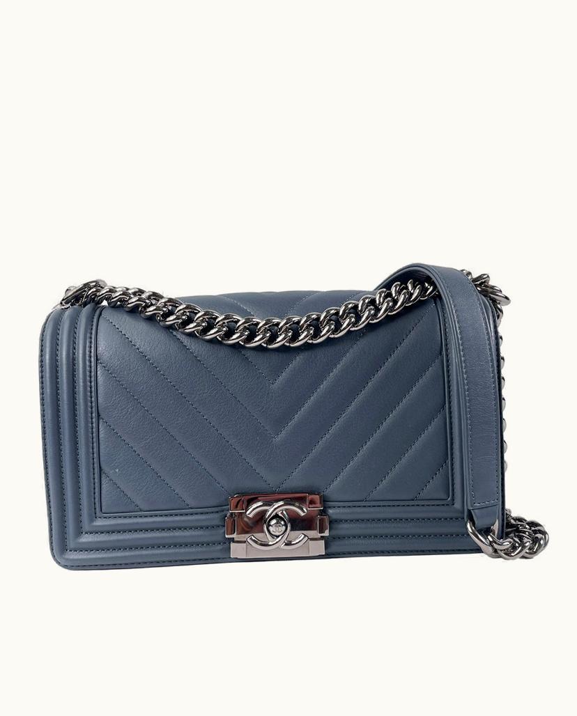 Chanel Chanel Boy Flap Bag Medium Calfskin Blue