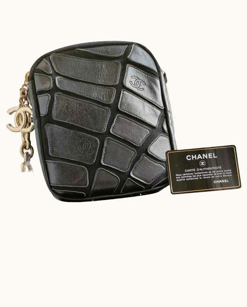 Chanel Chanel Lagerfeld Crossbody Bag Calf Leather Black