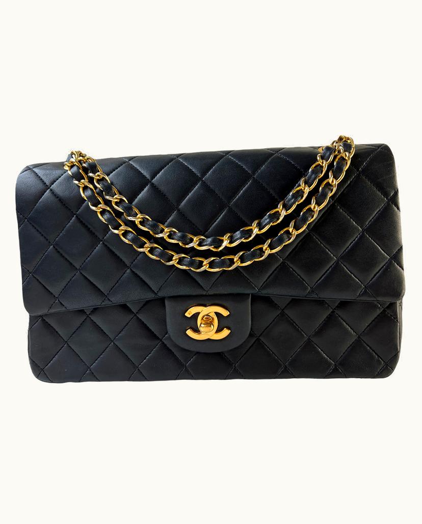 Chanel Chanel Vintage Classic Flap Bag Leather In Black with Gold Hardware