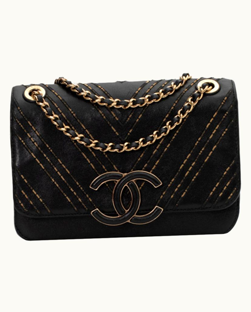 Chanel CHANEL Classic Flap Bag Leather In Black