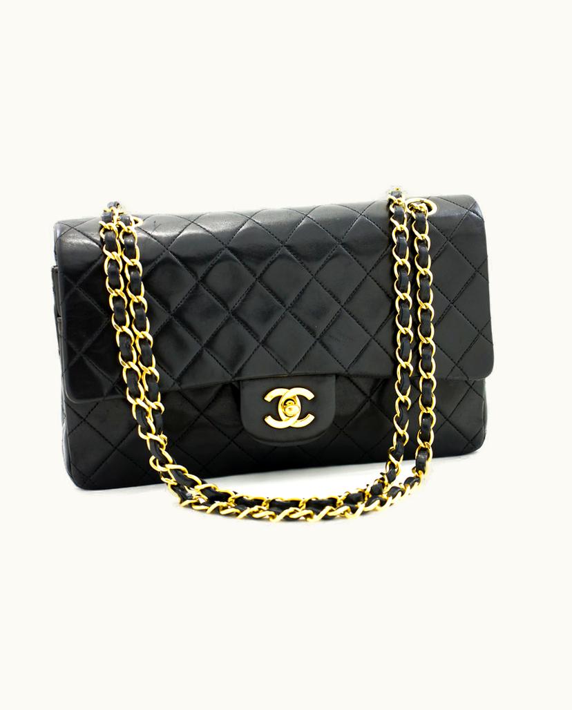 Chanel Chanel Double Flap Shoulder Bag Calfskin Black