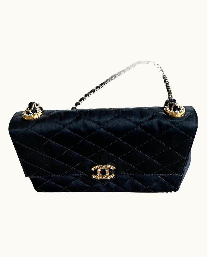 Chanel Chanel 1988 Classic Flap Bag Women's Canvas In Black