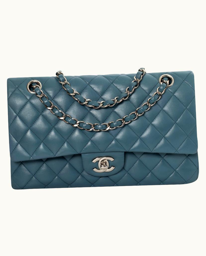 Chanel Chanel Timeless Flap Bag Leather Blue