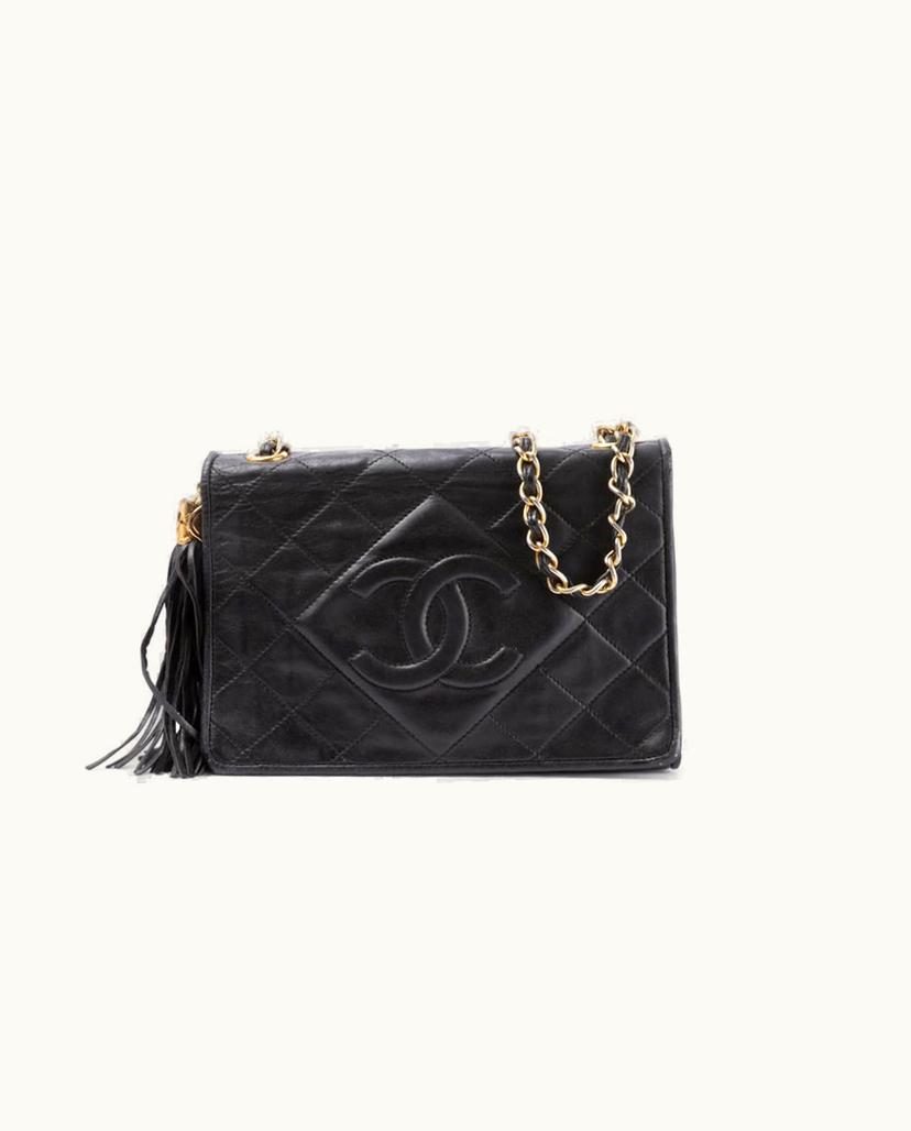 Chanel CHANEL Small Matelasse Full Flap Bag Black Leather