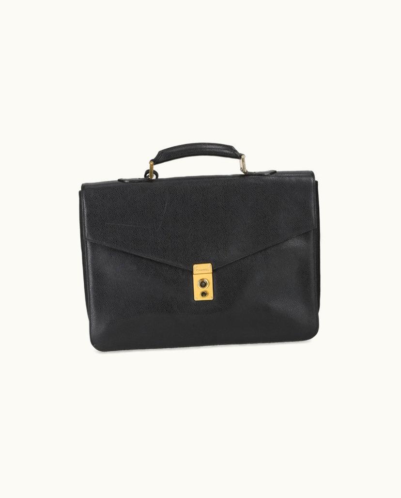 Chanel Chanel Caviar Briefcase Women's Briefcase Leather In Black