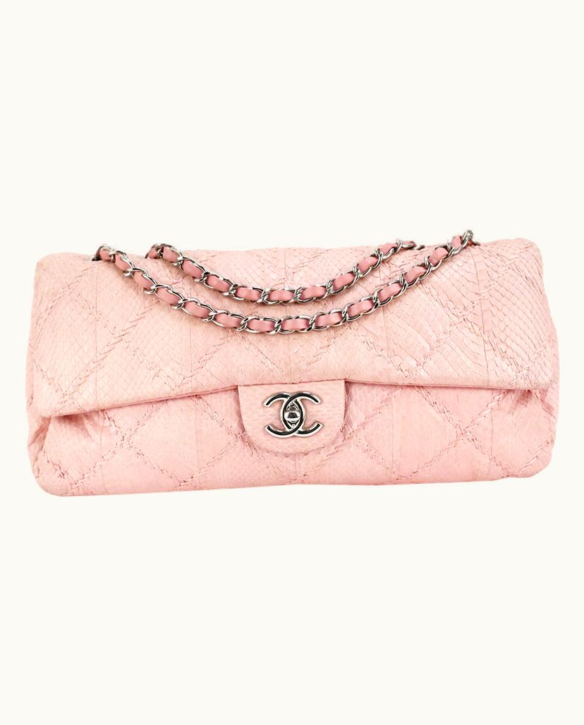 Chanel Chanel Timeless Python Leather Bag Light Pink