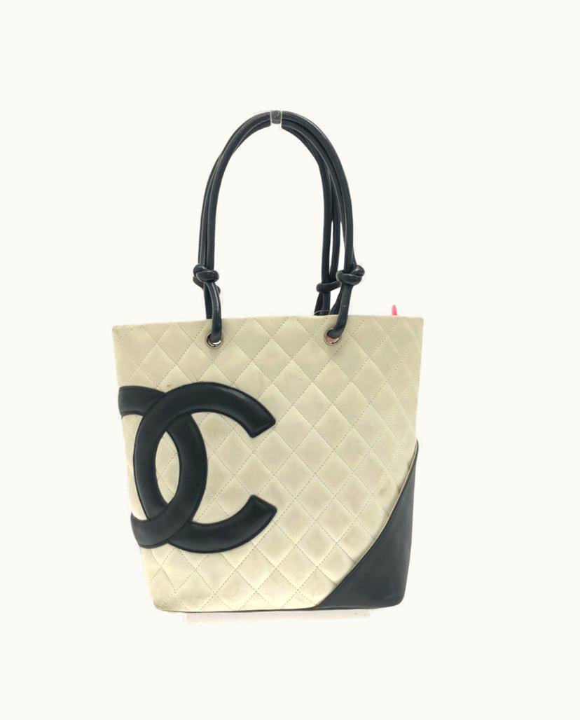 Chanel Chanel Cambon Line Medium Tote Bag Leather Beige