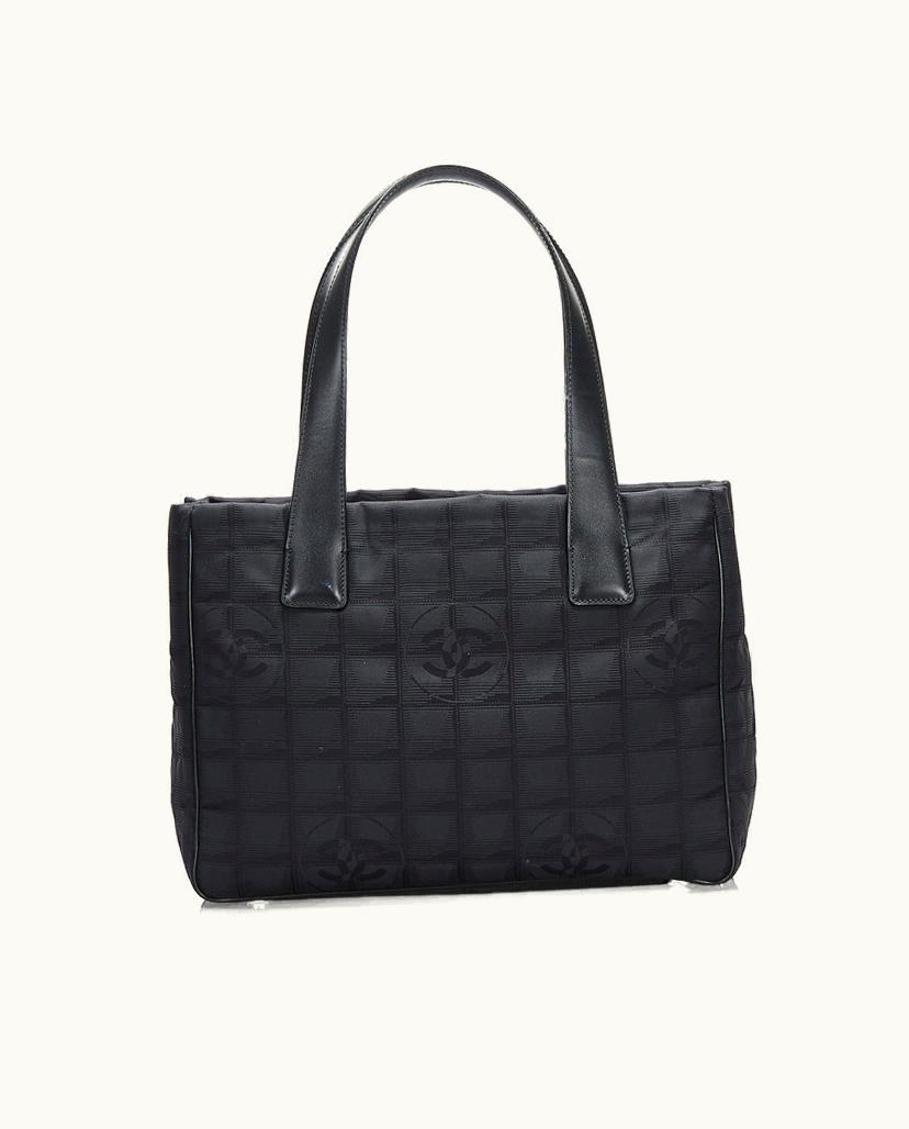 Chanel Chanel New Travel Line Tote Bag Nylon Leather Black
