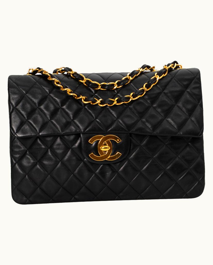 Chanel Chanel Timeless Classic Flap Bag Leather In Black Bordeaux Gold