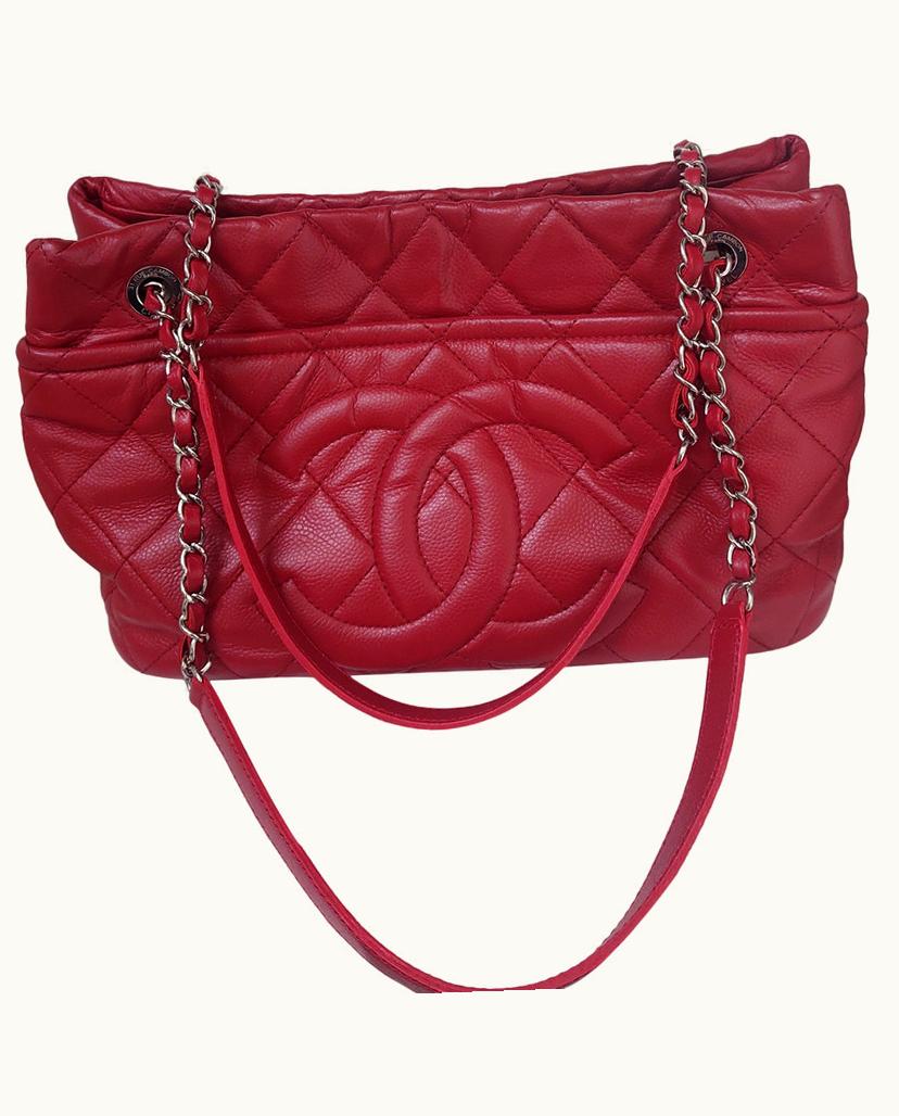 Chanel Chanel Classic Red Caviar Leather Women's Tote Bag
