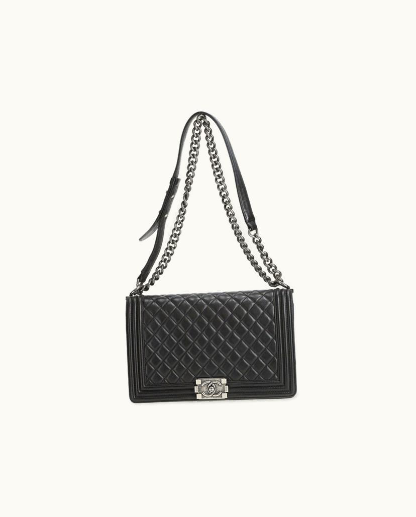 Chanel CHANEL Large Boy Flap Bag Leather In Black
