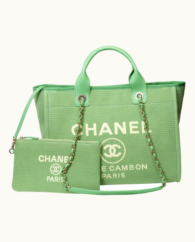 Chanel Chanel Women's Deauville Canvas In Green