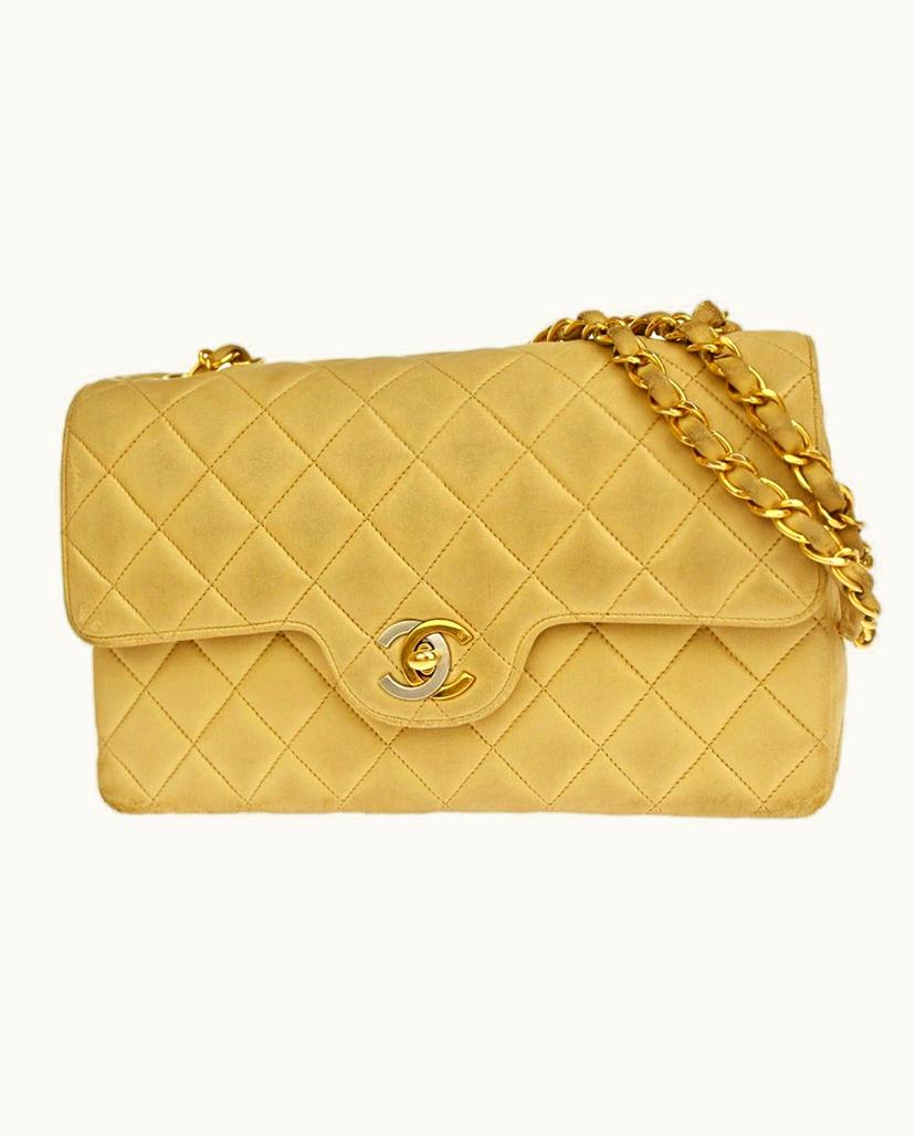 Chanel Chanel Matelassé Shoulder Bag Beige Leather