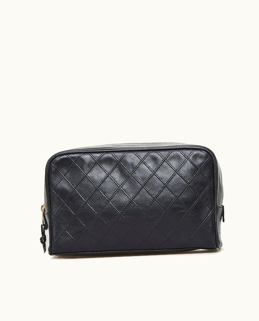 Chanel Chanel Matelasse Clutch Bag Leather Black
