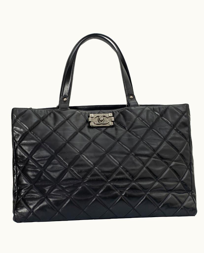 Chanel Chanel Women's Boy Shopping Tote Leather In Black