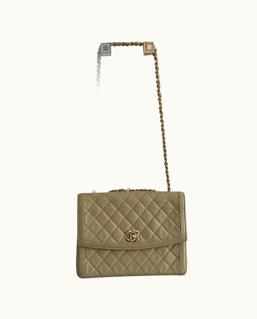 Chanel Chanel Vintage Classic Handbag Beige