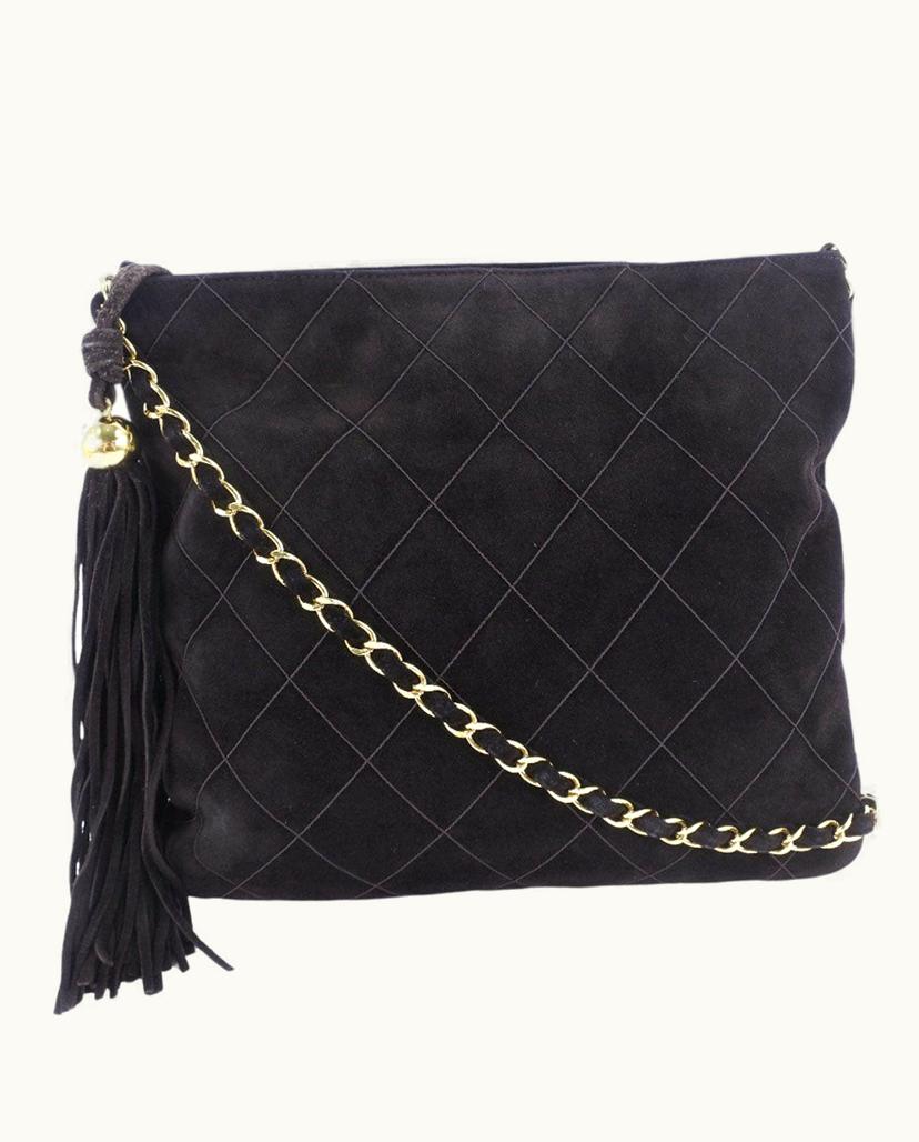 Chanel Chanel Women's Shoulder Bag Suede Classic Brown