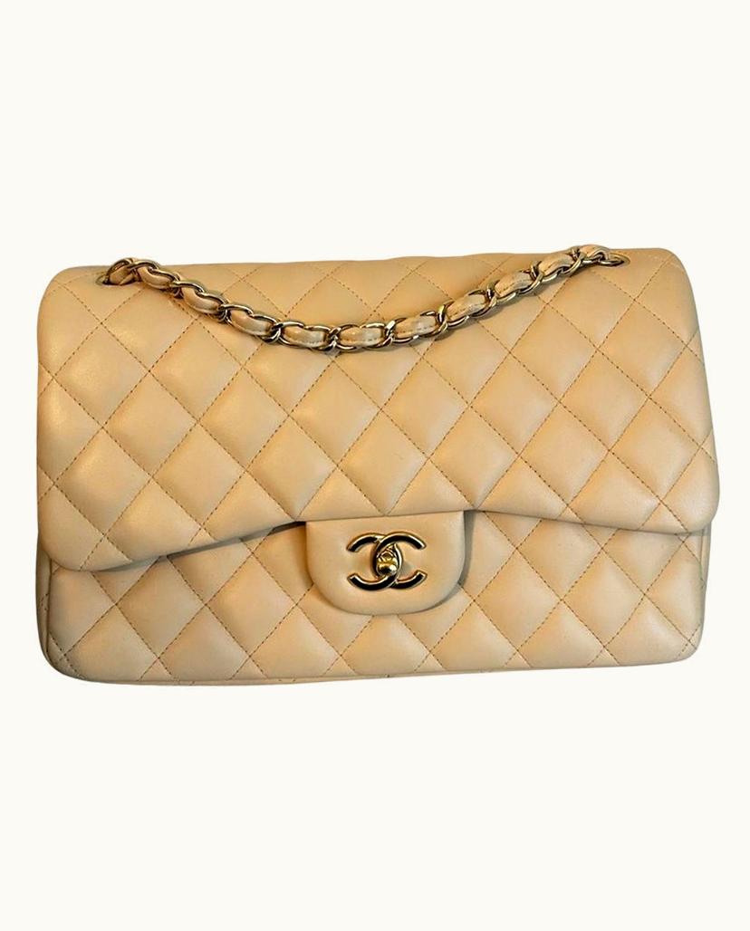 Chanel Chanel Jumbo Women's Flap Bag Leather In Beige
