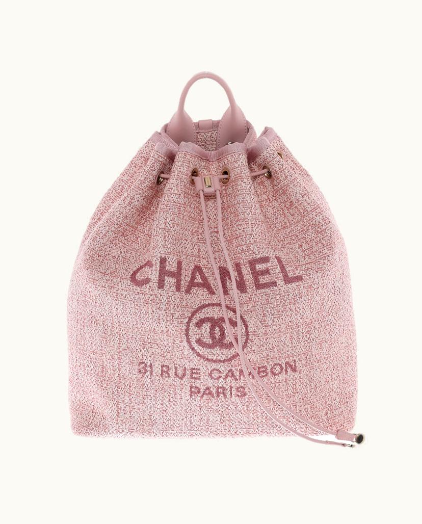 Chanel Chanel Deauville Sparkling Pink Textile Shoulder Bag