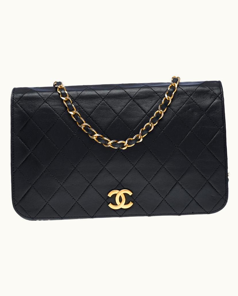 Chanel Chanel Classique Shoulder Bag Quilted Lambskin Gold Black