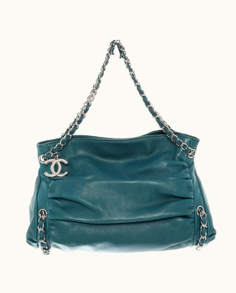 Chanel Chanel Women's Handbag Leather In Petrol
