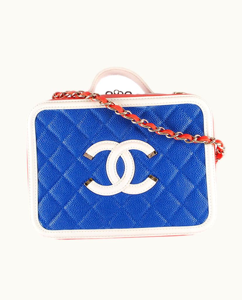Chanel Chanel Medium CC Caviar Filigree Vanity Case Leather Multi Color