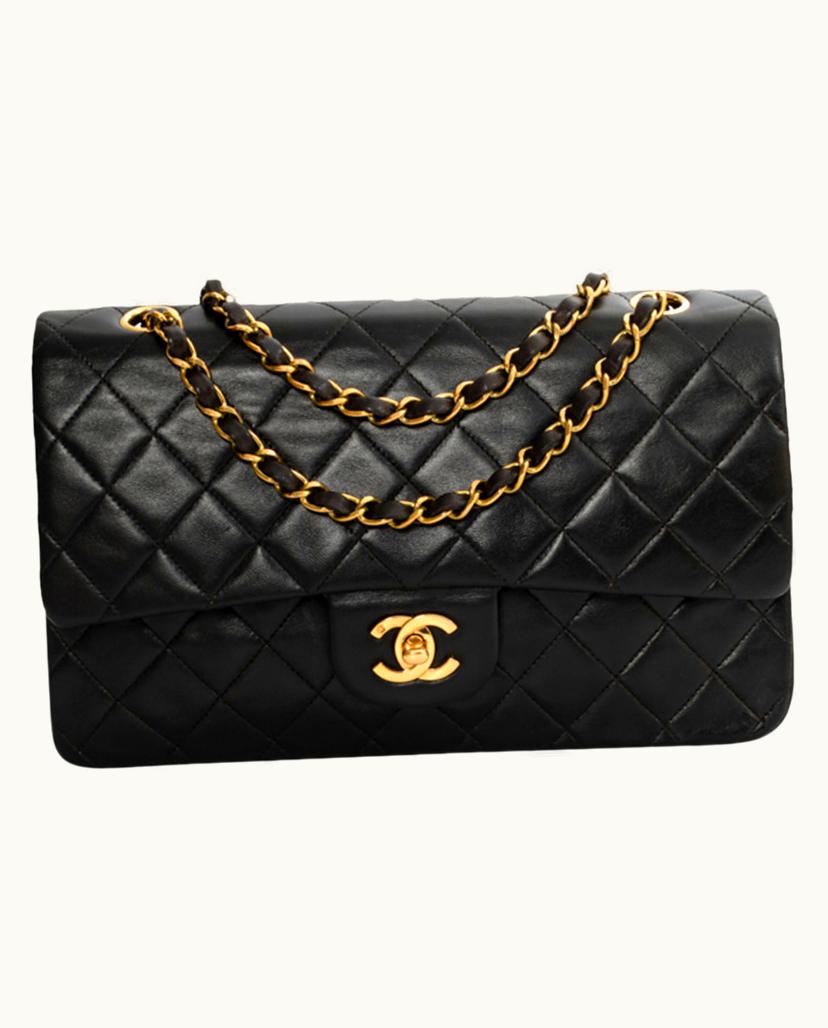 Chanel Chanel Timeless Classic Flap Bag Leather In Black & Burgundy