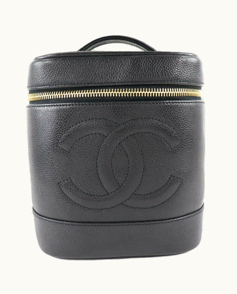 Chanel Chanel Vanity Handbag Leather In Black