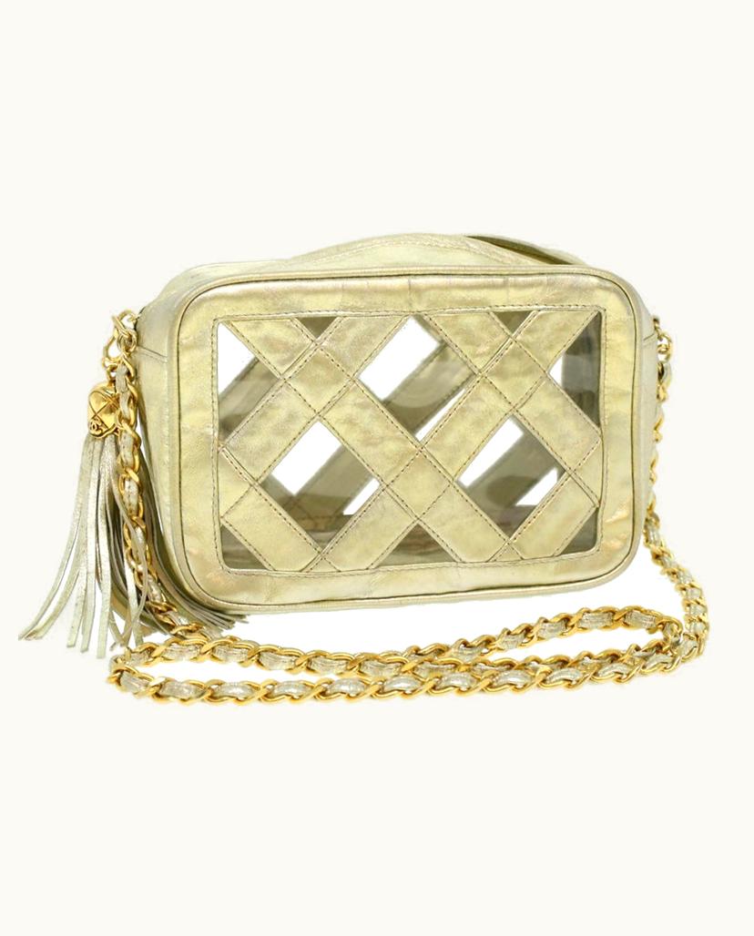 Chanel Chanel Gold Lambskin Shoulder Bag Luxury Leather Gold