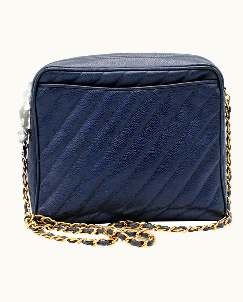Chanel Chanel Women's Camera Bag Leather Navy