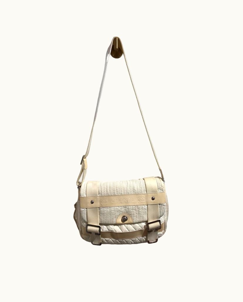 Chanel Chanel Women's Flap Bag Canvas In Cream