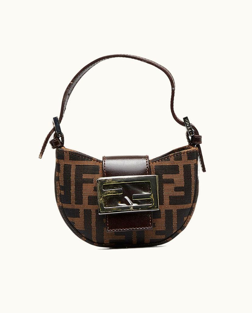 Fendi Fendi Mini Zucca Croissant Baguette Canvas Brown