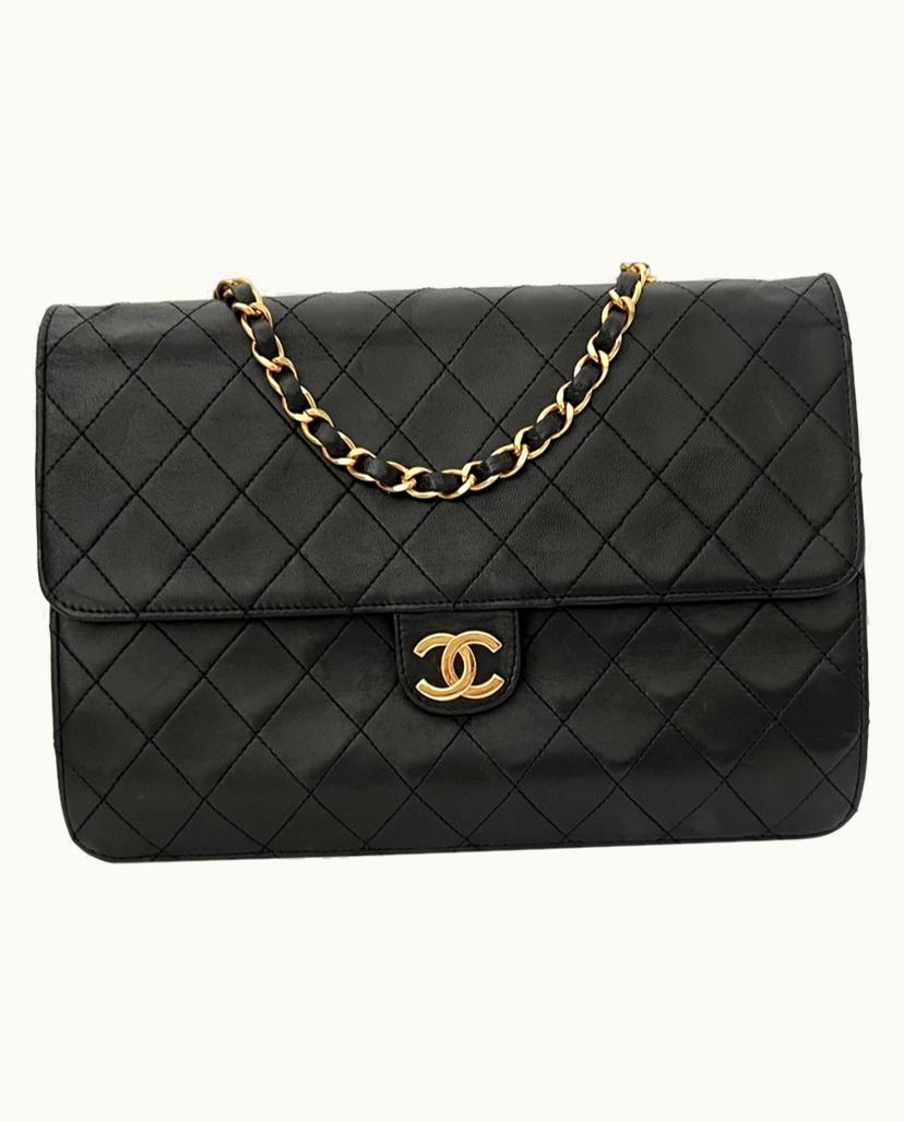 Chanel Chanel Timeless Vintage Women's Flap Bag Leather In Black