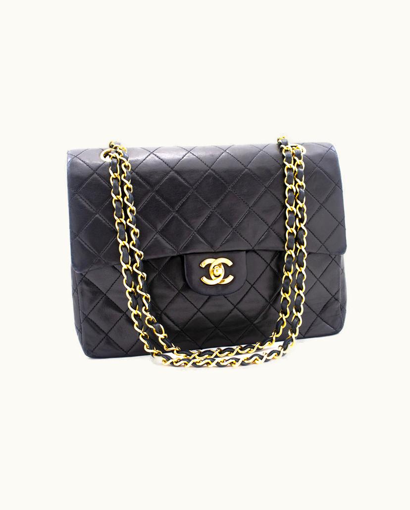 Chanel Chanel Vintage Double Flap Bag Lambskin Leather Black