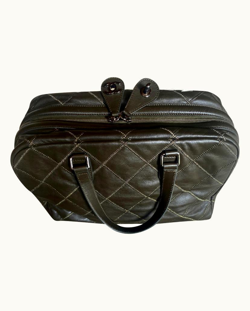 Chanel Chanel Women's Wildstich Boston Bag Leather In Olive