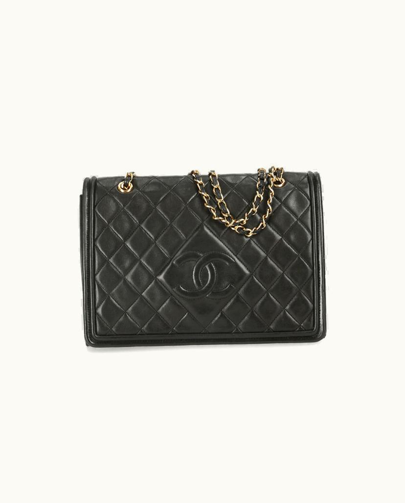 Chanel CHANEL CC Flap Bag Quilted Leather Shoulder Bag Black