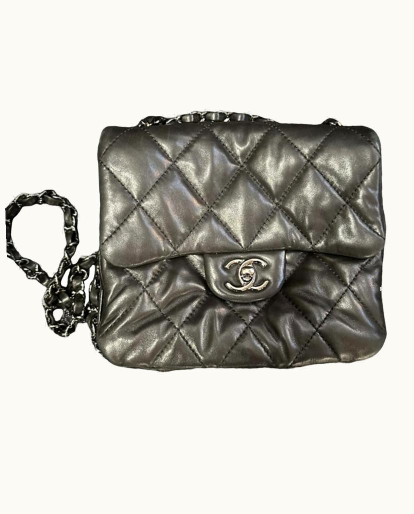 Chanel Chanel Vintage Classic Lambskin Triple Compartment Bag Black