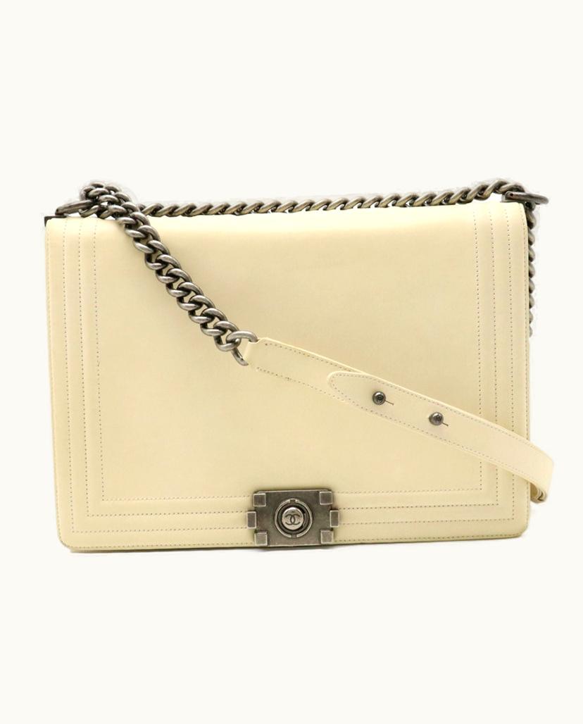 Chanel Chanel Boy Bag Leather Handbag White