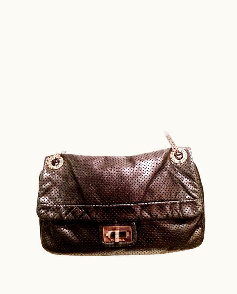 Chanel Chanel 2.55 Mademoiselle Leather Bag Black