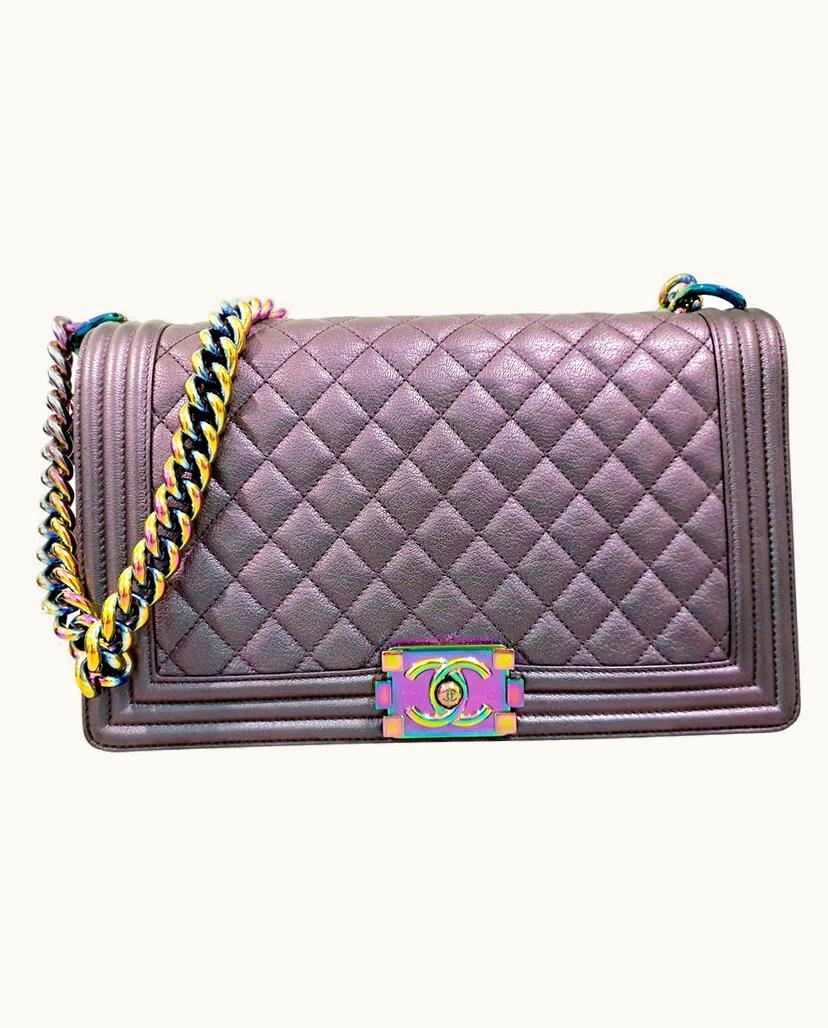 Chanel Chanel Boy Bag Iridescent Leather Black